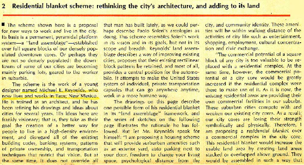 Mike's thesis in Architectural Record