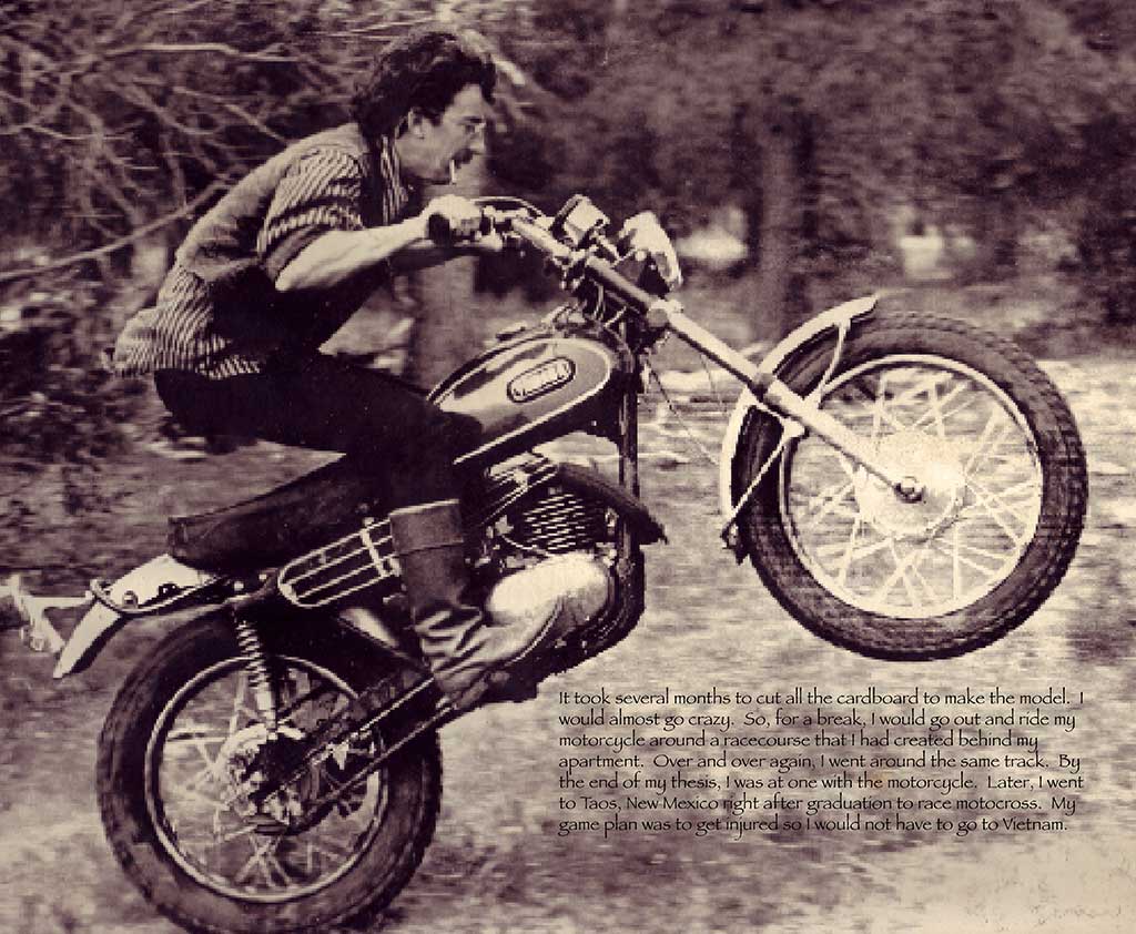 Michael Reynolds on his mortorcycle 1969