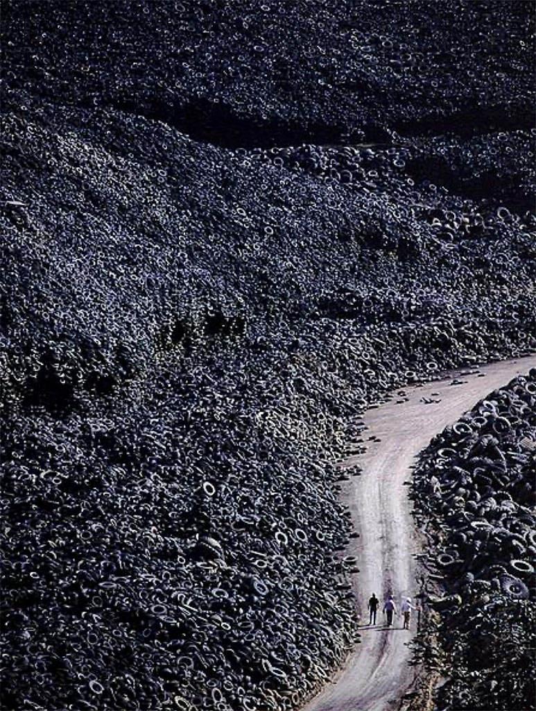 ginormous pile of tires